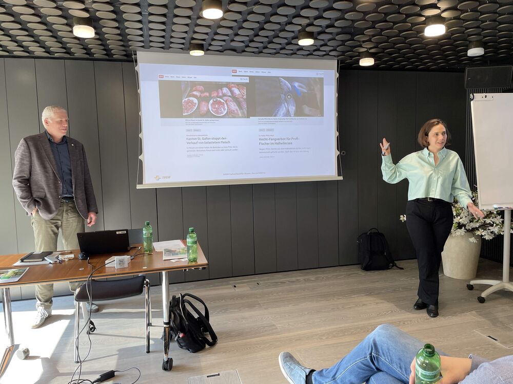 Martin Bärtschi und Antonia Eichelberg, Fachspezialisten Wasser beim SVGW, informierten zu PFAS.